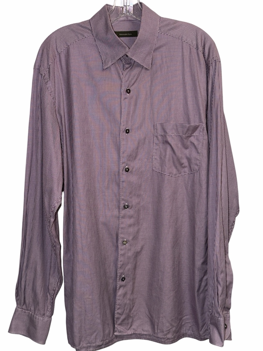 Ermenegildo Zegna Maroon Micro-Check Dress Shirt